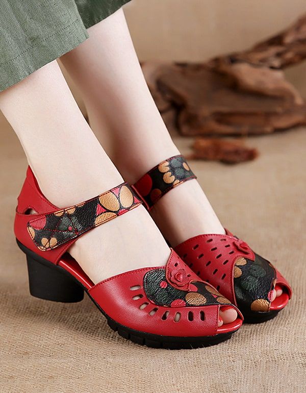 Chunky Ledersandalen Mit Fish-toe-print