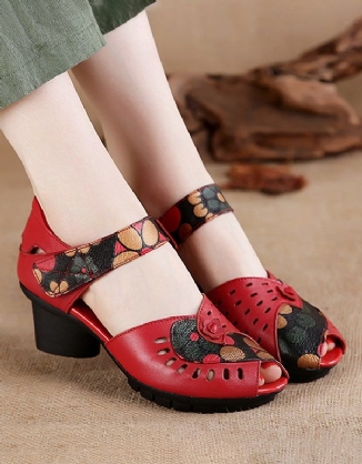 Chunky Ledersandalen Mit Fish-toe-print