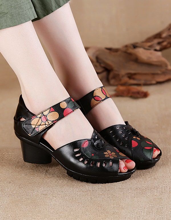 Chunky Ledersandalen Mit Fish-toe-print