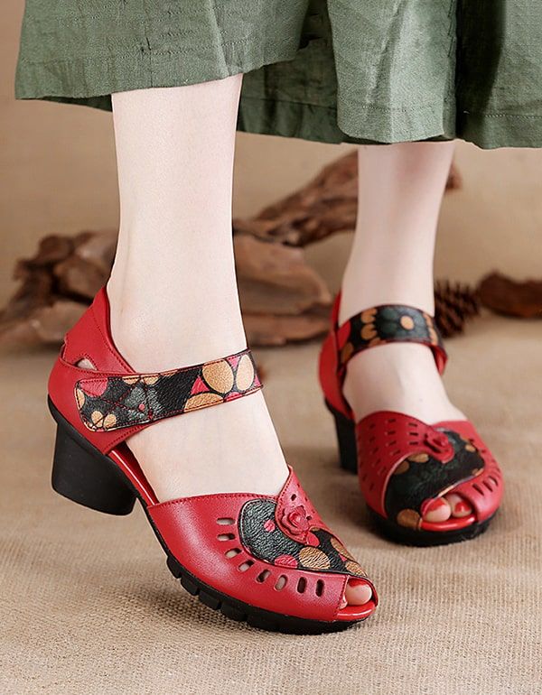 Chunky Ledersandalen Mit Fish-toe-print