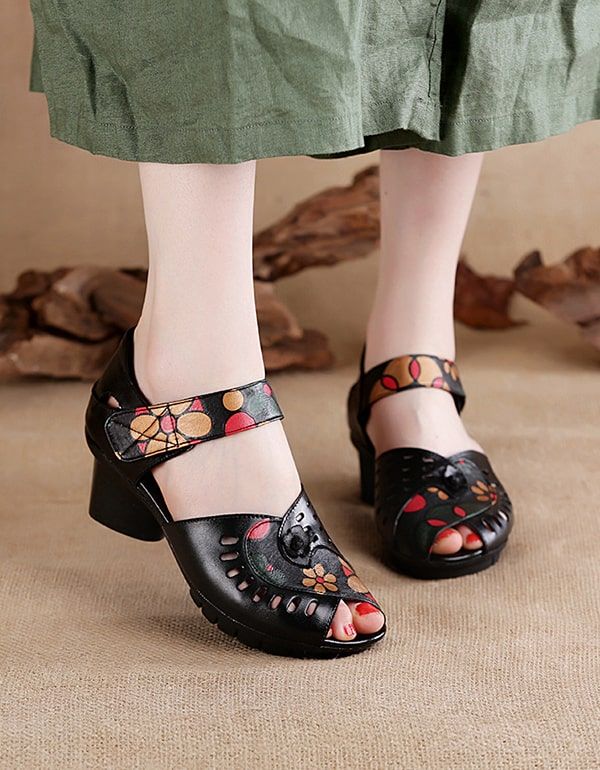 Chunky Ledersandalen Mit Fish-toe-print