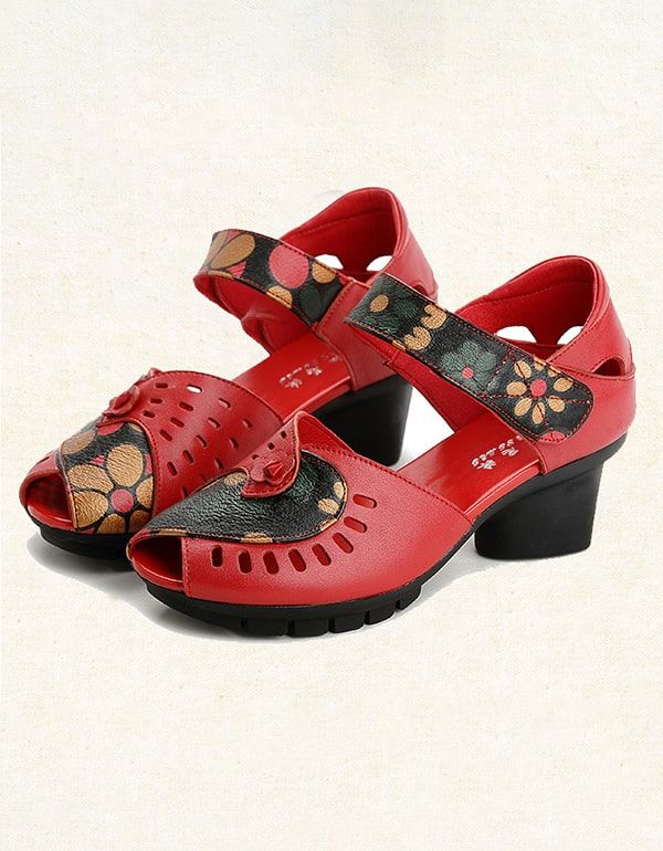 Chunky Ledersandalen Mit Fish-toe-print