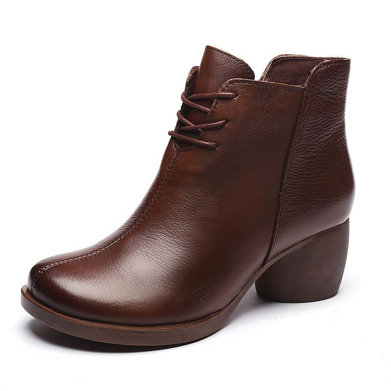 Elegante Bequeme Und Klobige Retro-stiefel | Geschenk Schuhe