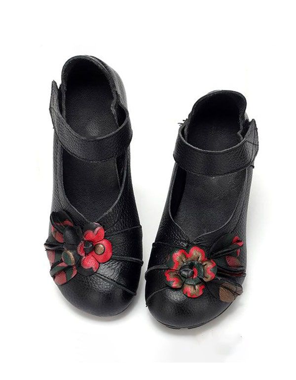 Frühlings-runde Kopf-blumen-ethnische Schuhe Der Frauen