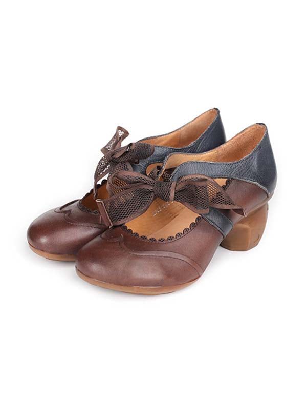 Handgemachte Vintage Elegant Ballet Chunky Heels