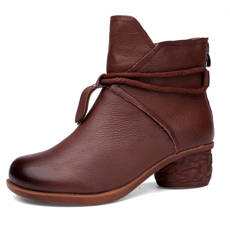 Herbst Winter Plüsch Leder Retro Chunky Schuhe | Geschenk Schuhe