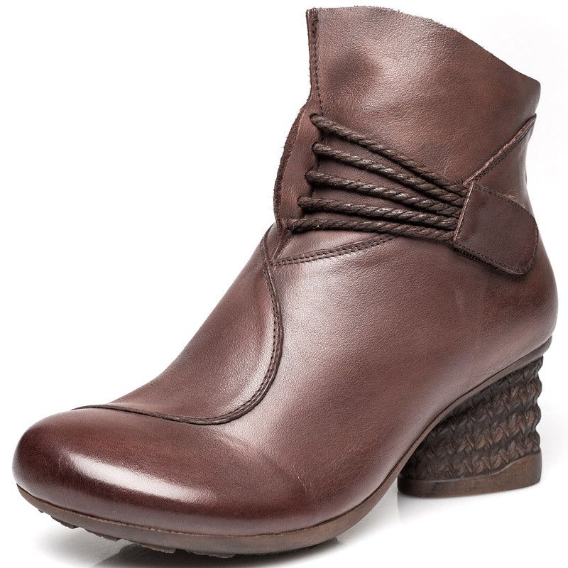 Klobige Handgefertigte Retro-damenstiefel | Geschenk Schuhe