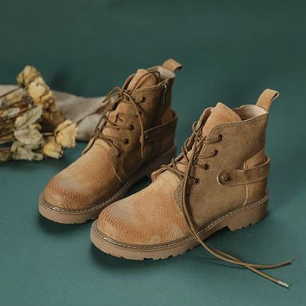 Damen-martin-stiefel Aus Leder Zum Schnüren