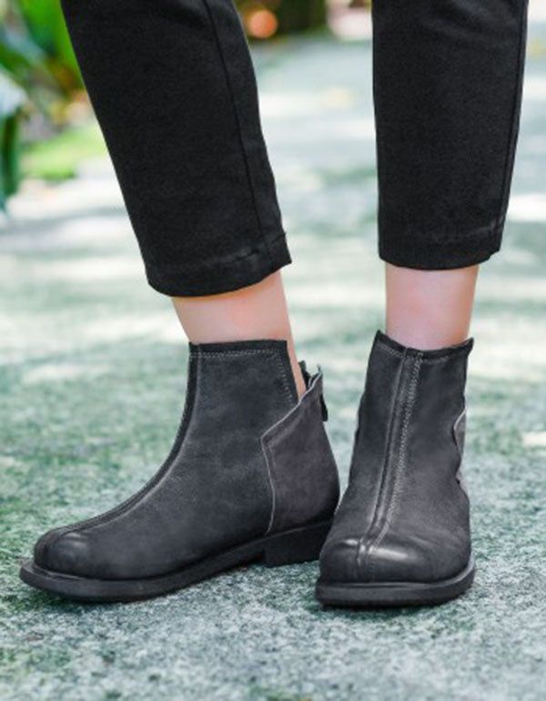 Damenstiefel Aus Handgefertigtem Leder Im Britischen Stil