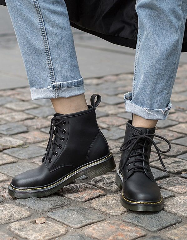 Doc Marten-stiefel Aus Glattleder Für Damen Im Herbst