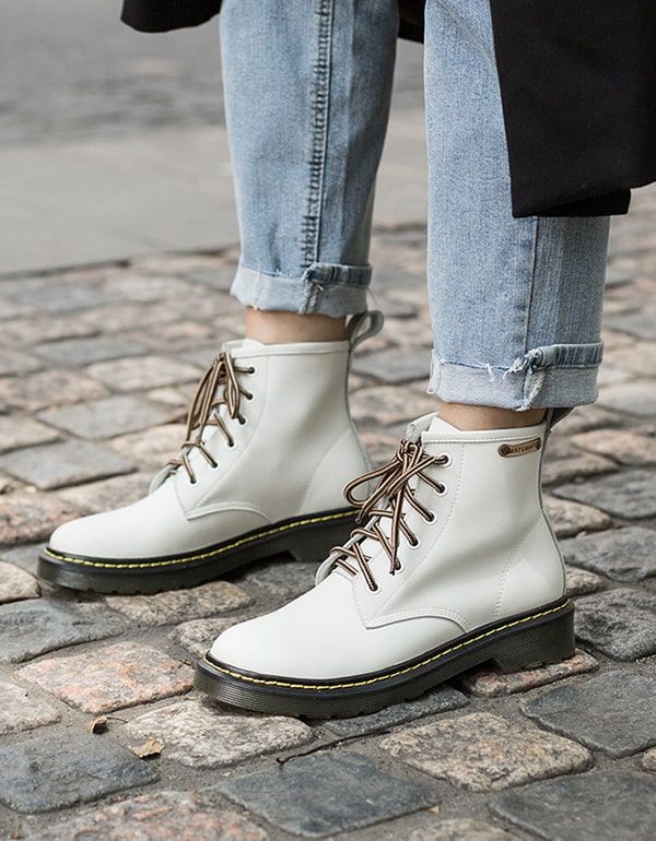 Doc Marten-stiefel Aus Glattleder Für Damen Im Herbst