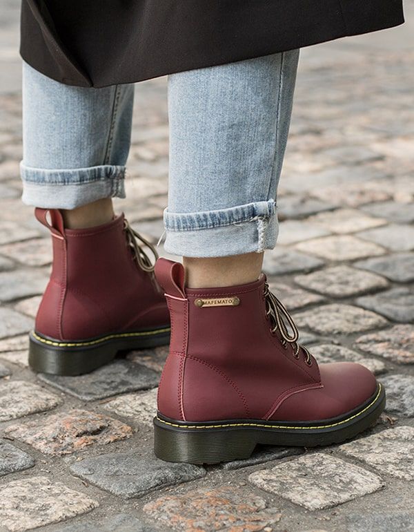 Doc Marten-stiefel Aus Glattleder Für Damen Im Herbst