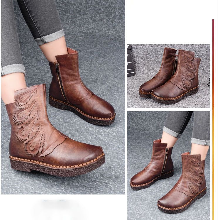 Ethno-retro-samtstiefel | Geschenk Schuhe