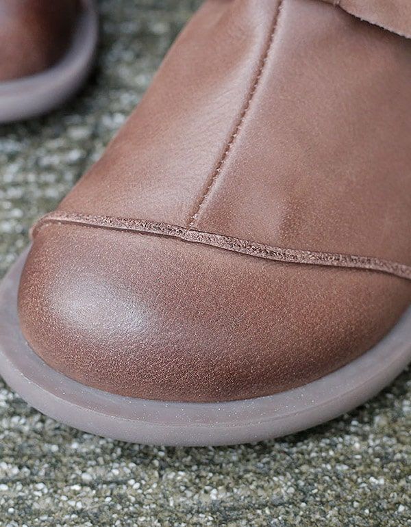 Flache Komfort-stiefeletten Aus Handgenähtem Leder Mit Schleifenknoten