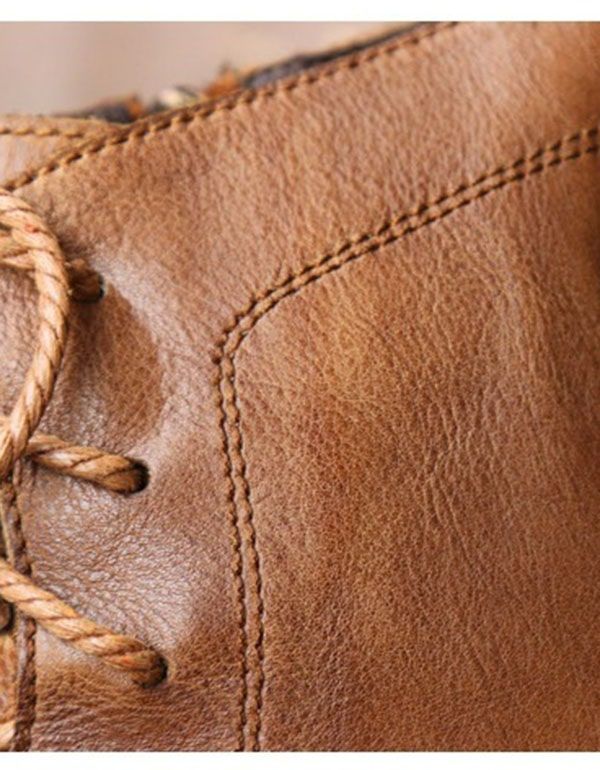 Handgefertigte Bestickte Retro-stiefeletten Mit Dickem Absatz