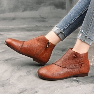 Handgefertigte Retro-lederstiefeletten Mit Weichem Boden | Geschenk Schuhe