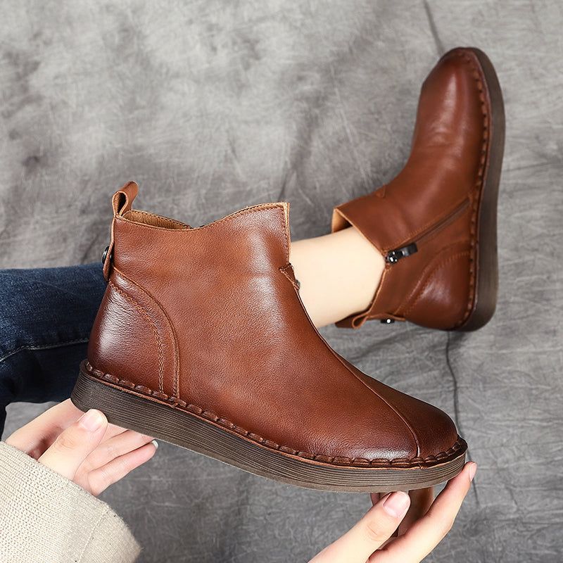 Handgefertigte Retro-stiefeletten Aus Leder | Geschenk Schuhe