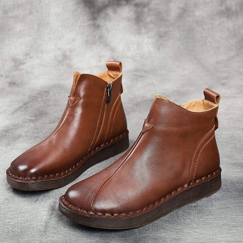 Handgefertigte Retro-stiefeletten Aus Leder | Geschenk Schuhe