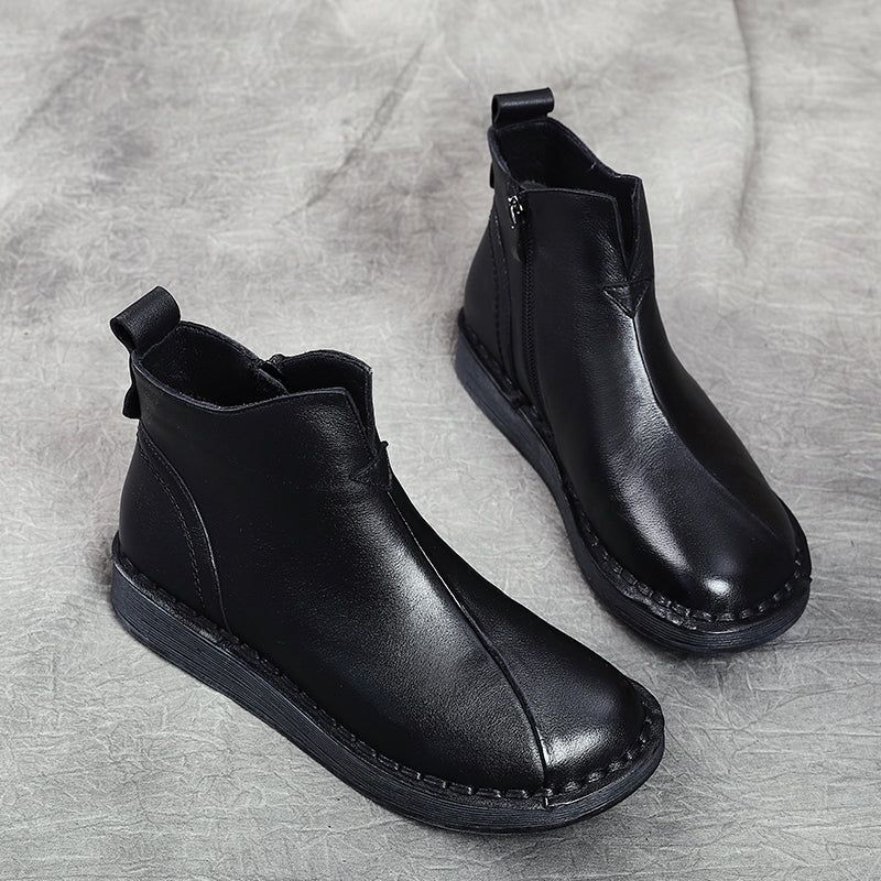 Handgefertigte Retro-stiefeletten Aus Leder | Geschenk Schuhe