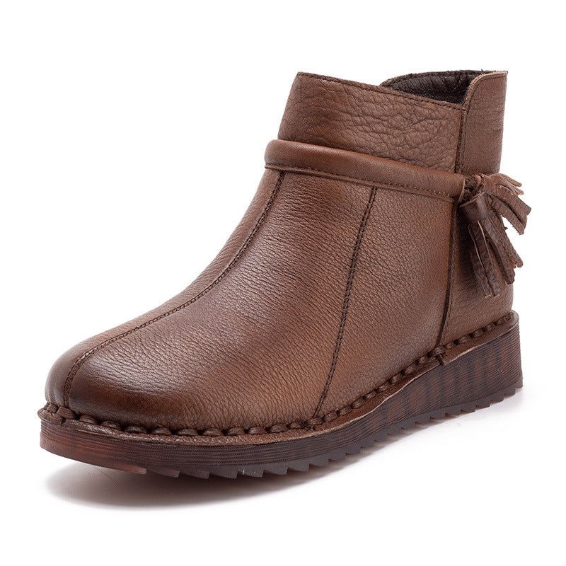 Handgemachte Leder Retro Bequeme Stiefeletten|geschenk Schuhe