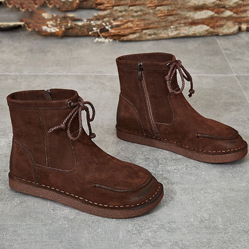 Handgemachte Retro-leder-kurzstiefel | Geschenk Schuhe