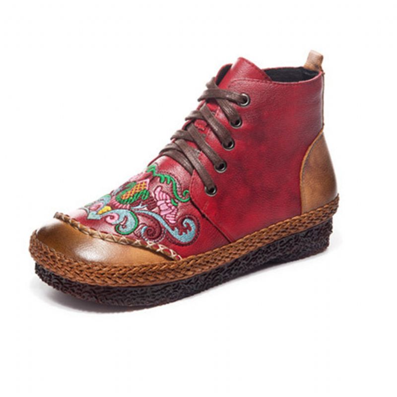 Herbst Vintage Retro Leder Handgefertigte Damenstiefel | Geschenk Schuhe