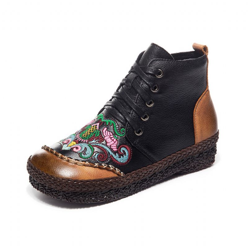 Herbst Vintage Retro Leder Handgefertigte Damenstiefel | Geschenk Schuhe