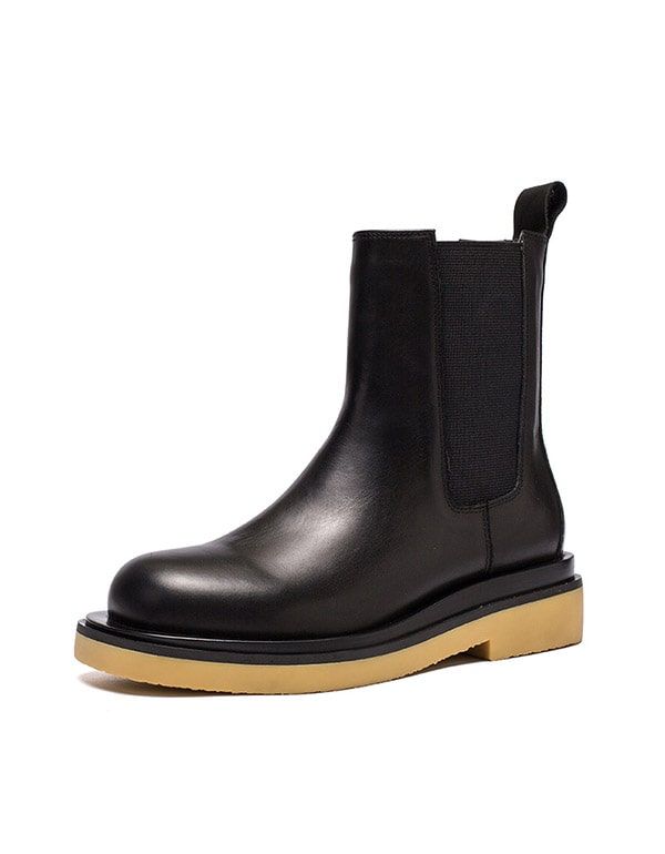 Herbst Winter Britischer Stil Chelsea Boots Schwarz