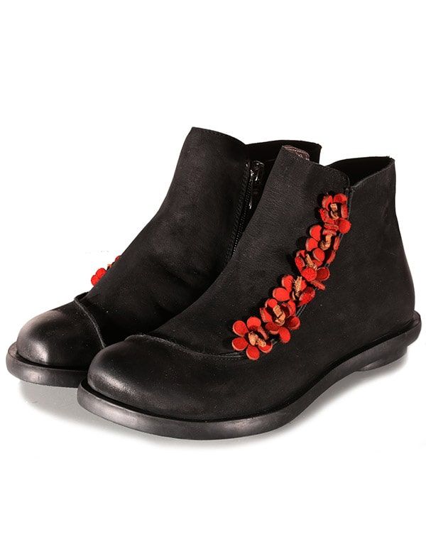 Herbst-winter-handgefertigte Retro-doppel-lederstiefel