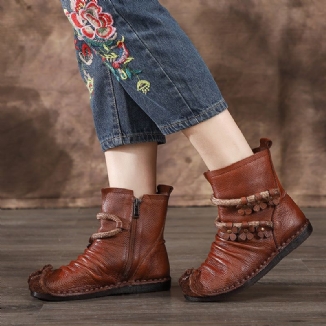 Herbst-winter-leder-blumen-bequeme Retro-stiefel |geschenk-schuhe