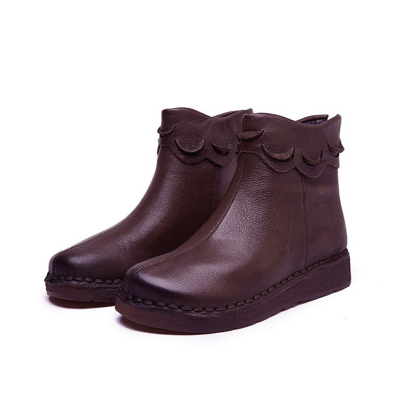 Herbst-winter-weiche Handgefertigte Retro-lederstiefel