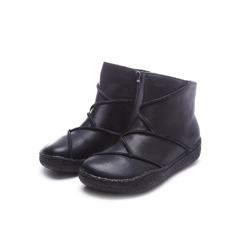 Kurze Lederstiefel Mit Winternähten | Geschenk Schuhe