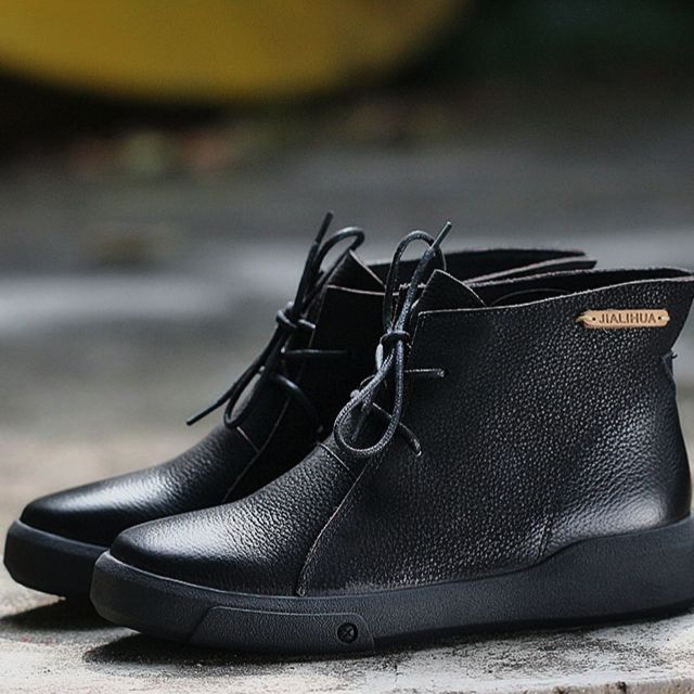 Lässige Stiefeletten Aus Leder Im Britischen Stil | Geschenkschuhe 35-42