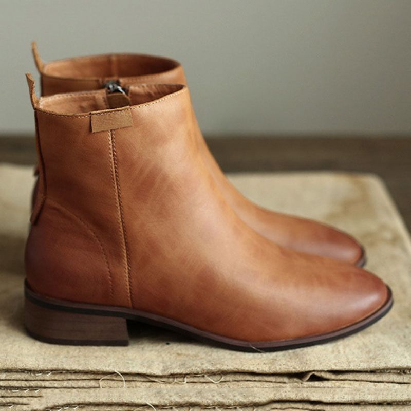 Literarische Retro-stiefeletten Aus Chelsea-leder Für Damen | Geschenk Schuhe