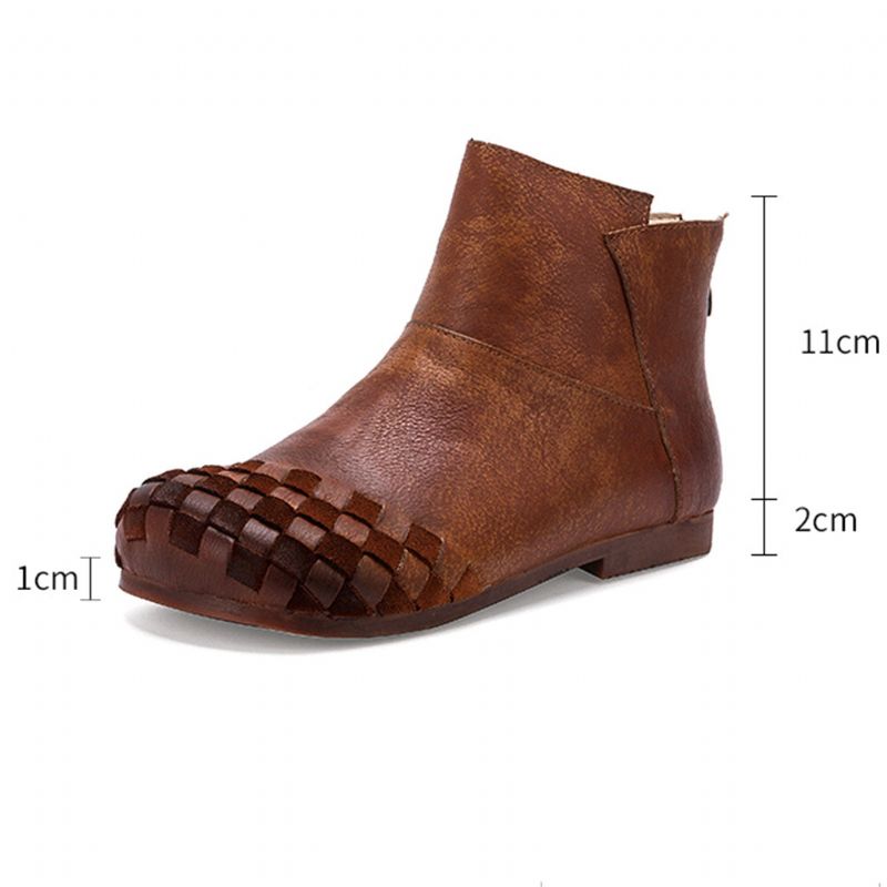 Retro Handgefertigte Lederstiefeletten Für Damen | Geschenk Schuhe