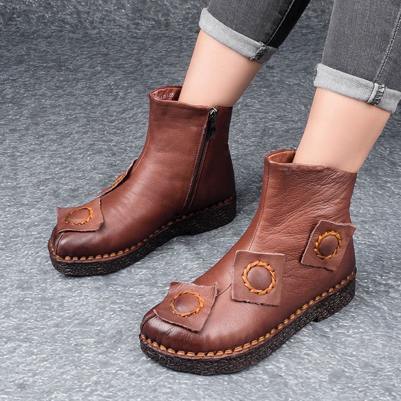 Retro Samt Patch Stiefel | Geschenk Schuhe