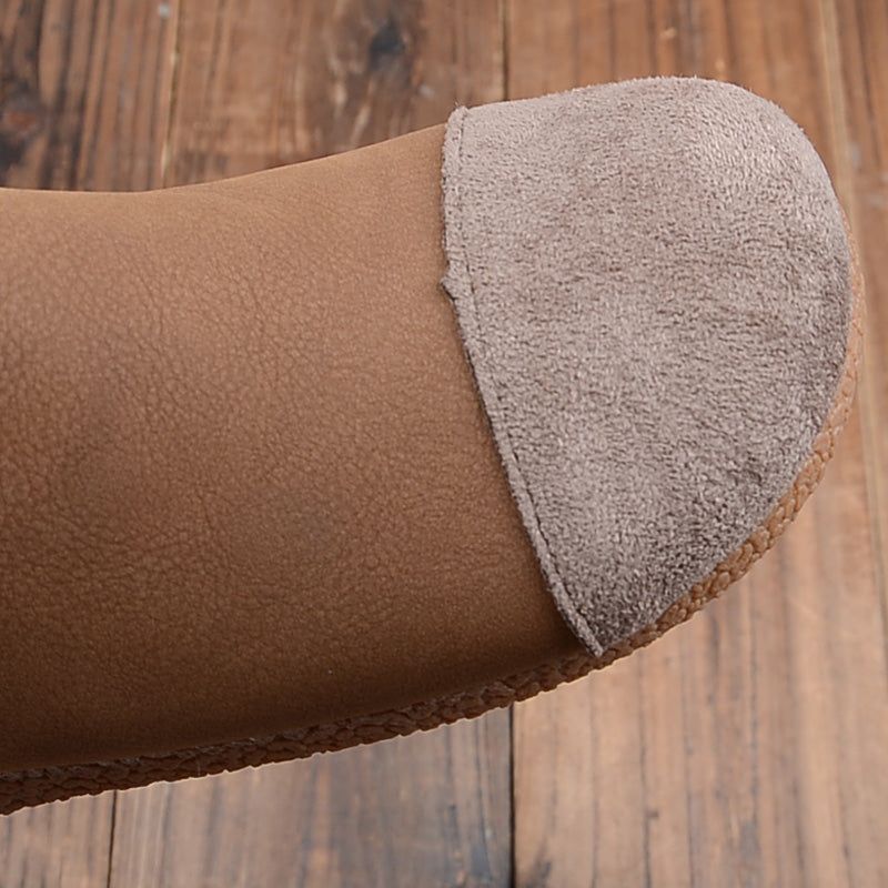 Retro Soft Bottom Handgefertigte Samt-winterstiefel| Obiono