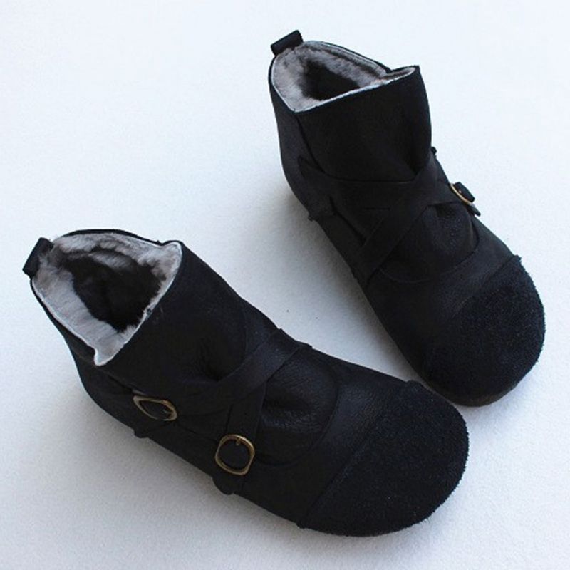 Retro-winterstiefel Aus Reinem Leder | Geschenk Schuhe | 35-41