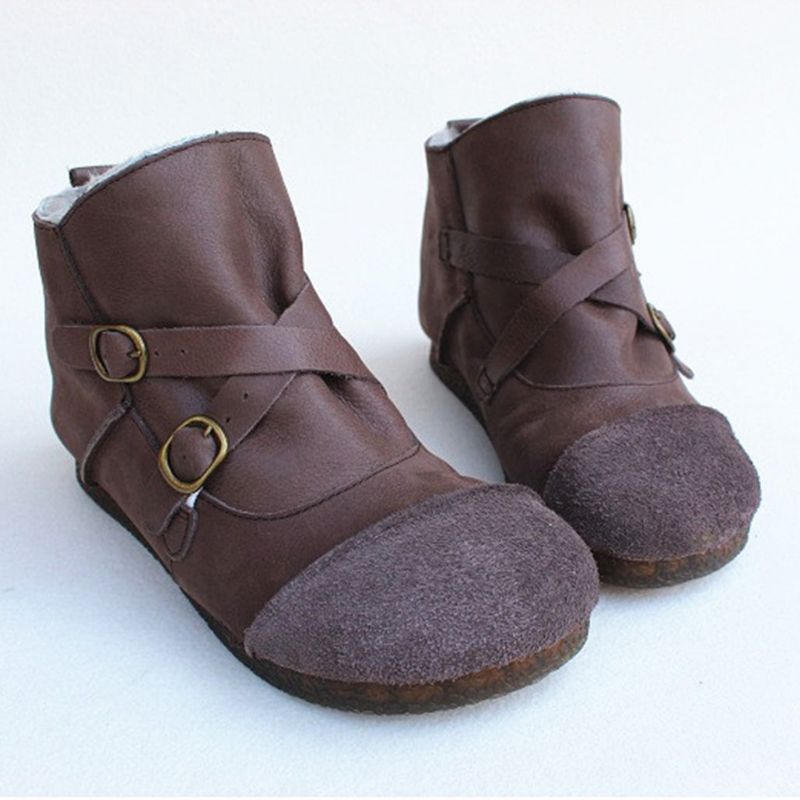 Retro-winterstiefel Aus Reinem Leder | Geschenk Schuhe | 35-41