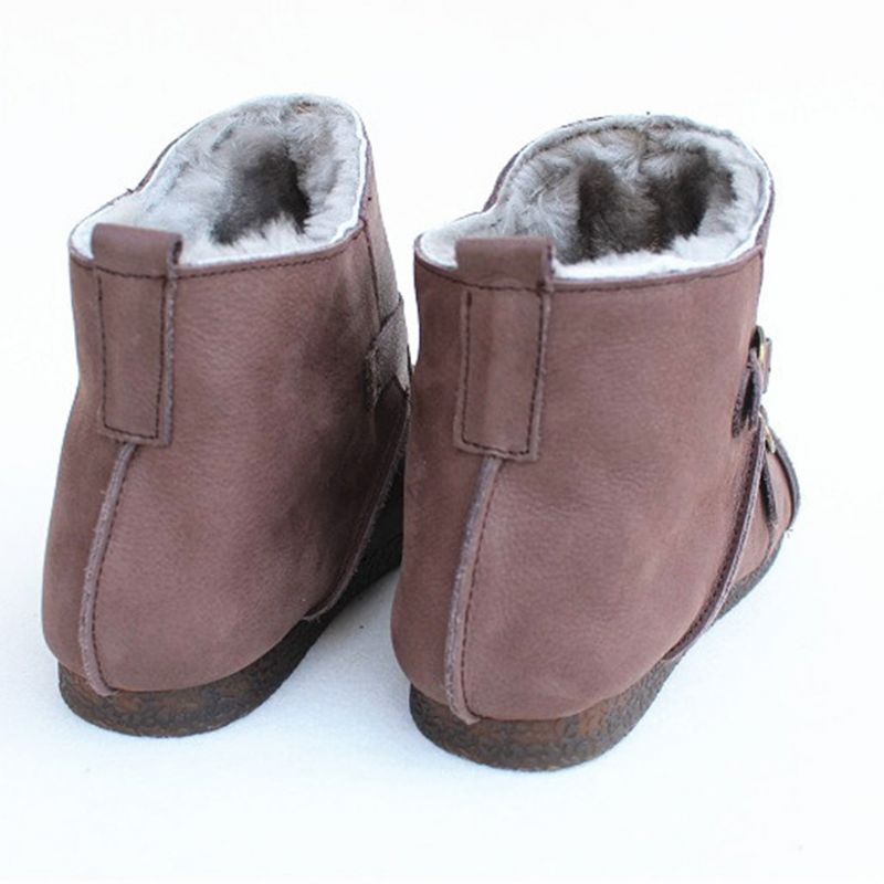 Retro-winterstiefel Aus Reinem Leder | Geschenk Schuhe | 35-41