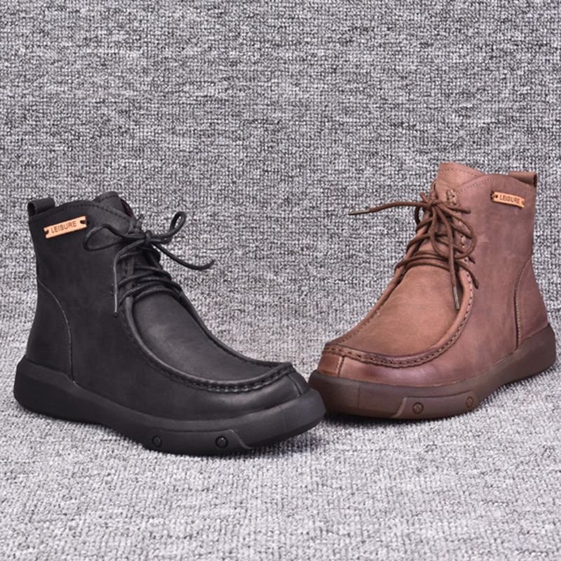 Winter-retro-leder-kurzstiefel | Geschenk Schuhe