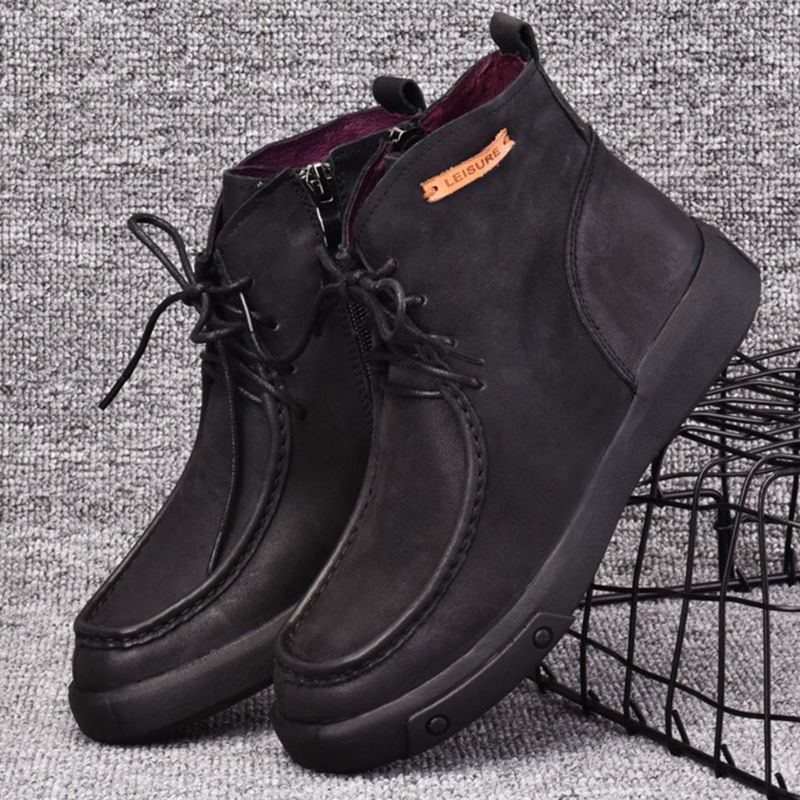 Winter-retro-leder-kurzstiefel | Geschenk Schuhe