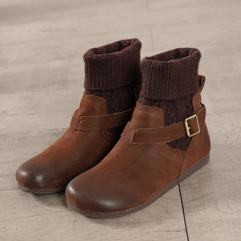 Winter-retro-leder-kurzstiefel | Geschenk Schuhe