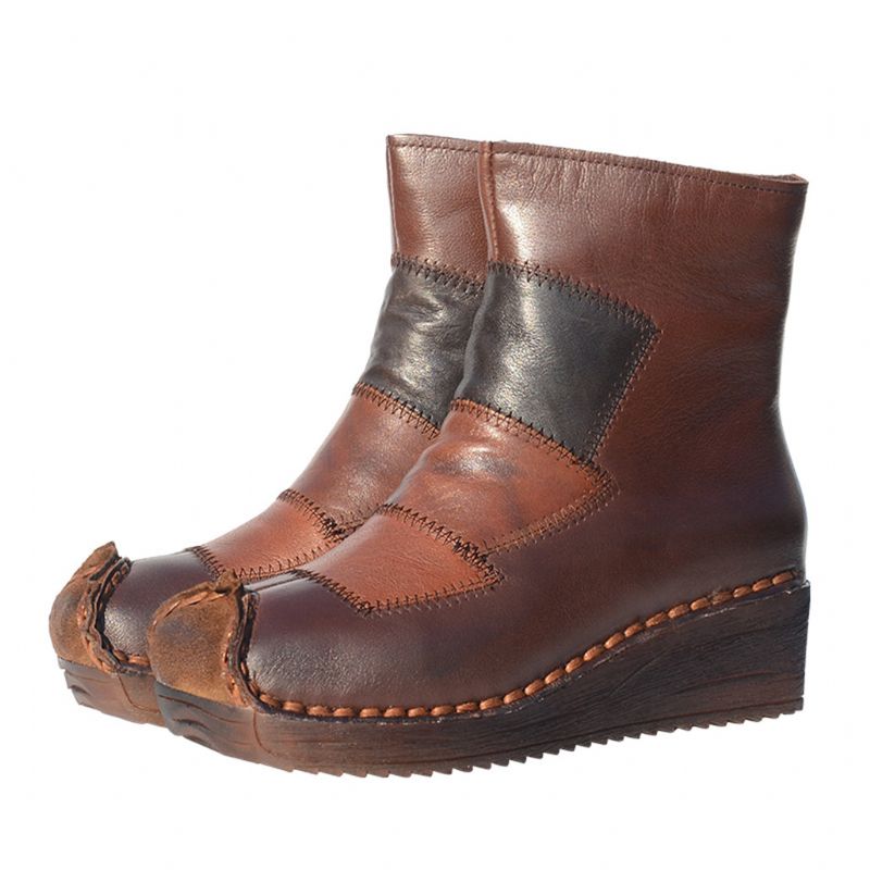 Winter-retro-leder-samt-stiefel | Geschenk Schuhe