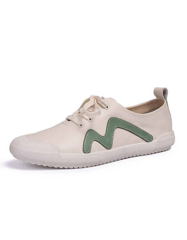 Frühling Herbst Damen Leder Sneaker Weiß