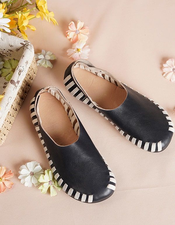 Retro-flats Aus Geflochtenem Weichem Leder Mit Springseil