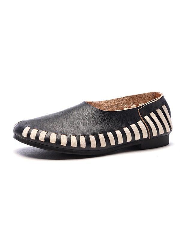 Retro-flats Aus Geflochtenem Weichem Leder Mit Springseil