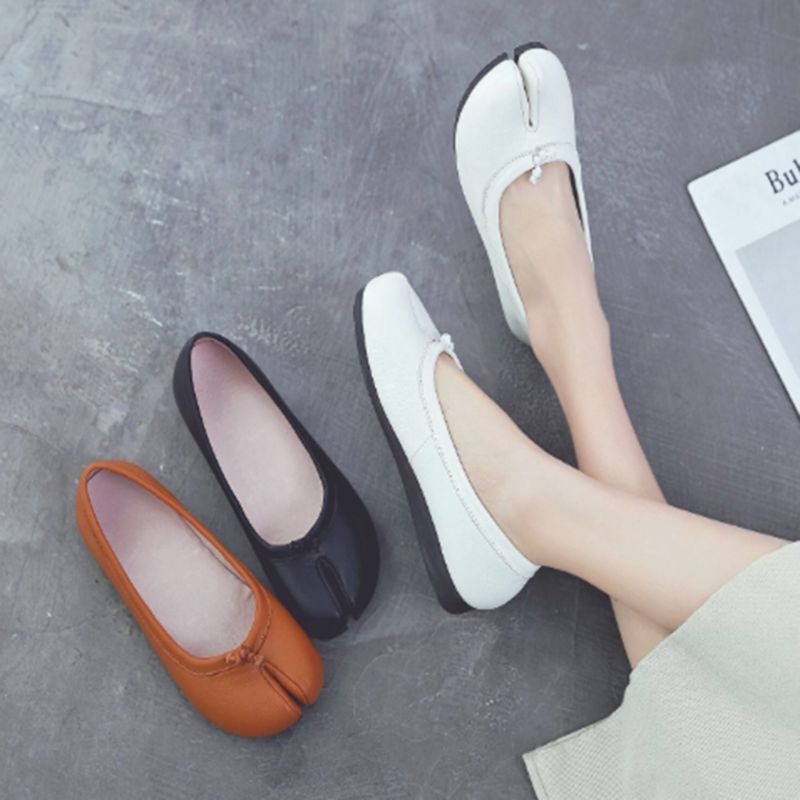 Retro-flats Aus Leder Für Frühlingsfrauen