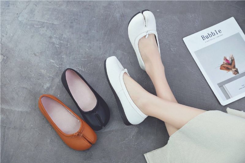 Retro-flats Aus Leder Für Frühlingsfrauen