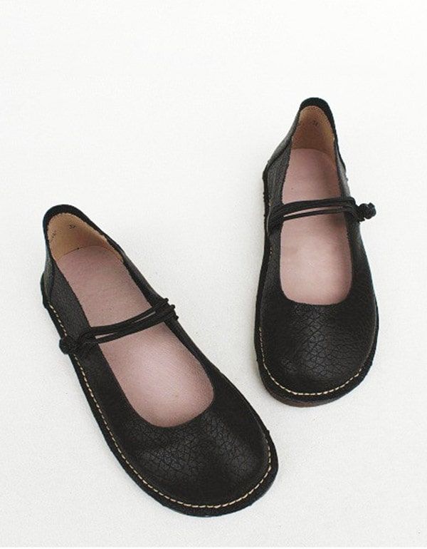 Retro-schuhe Für Damen Aus Weichem Weichem Leder